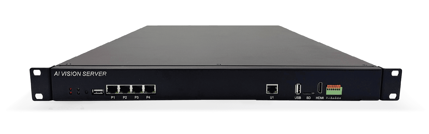 AI Vision Server 1U 랙마운트 장치 — 전면 패널