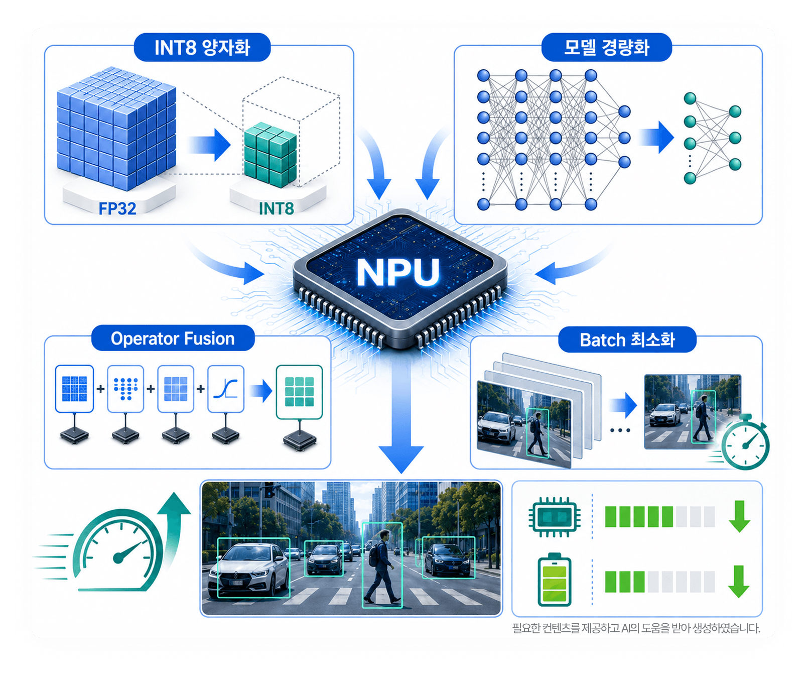 INT8 양자화·모델 경량화·Operator Fusion·Batch 최소화를 NPU에 적용한 실시간 추론 최적화