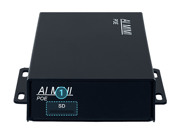AI Vision Box MINI-A 전면부 — SD 카드 슬롯
